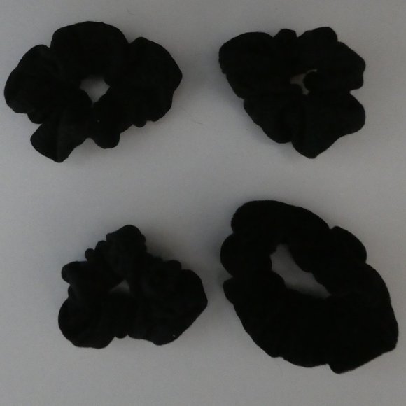 SET OF 10 | Solid Black Hair Scrunchies - Picture 3 of 4